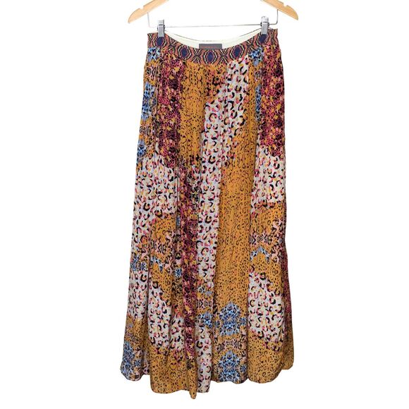 Anthropologie X Bhanuni by Jyoti Panthera Maxi Skirt Pleated Flowy Boho Animal - Picture 4 of 12